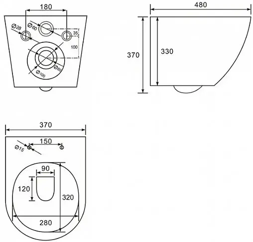 Комплект 5 в 1 Abber Bequem AC1100MB-AC0105-AC0121MB с кнопкой черный матовый