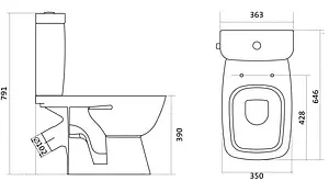 Унитаз-компакт Santek Нео Лайт белый 1WH302409 Унитаз-компакт Santek Нео Лайт белый 1WH302409, 2