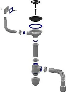 Сифон бутылочный для мойки с переливом Unicorn B425 Сифон бутылочный для мойки с переливом Unicorn B425, 2