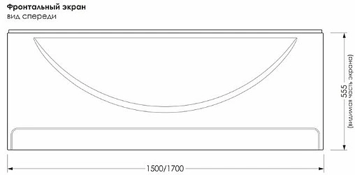 Панель для ванны фронтальная Метакам Vista 170 белый ЭЭN_010177