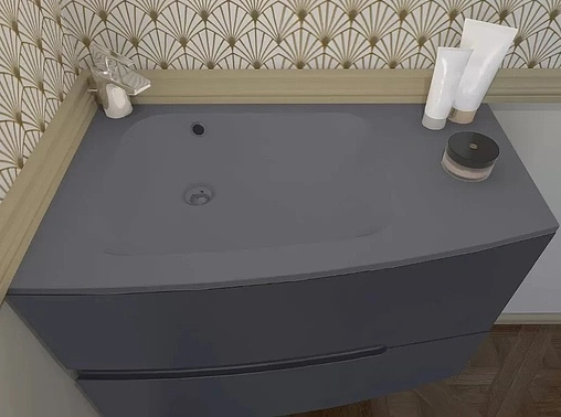 Раковина Jacob Delafon Nova 80 L серый матовый EB1884RU-DE4