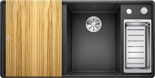Мойка кухонная Blanco Axia III 6 S 100 R (доска ясень) антрацит 523462