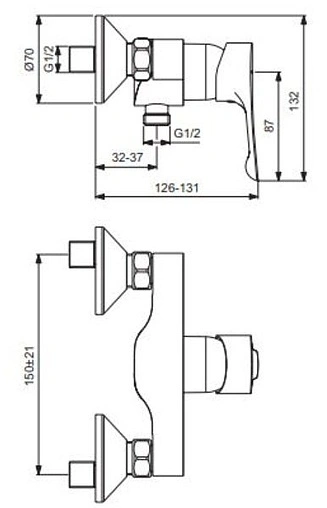 Смеситель для душа Vidima Wave хром BA415AA Смеситель для душа Vidima Wave хром BA415AA