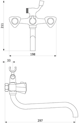 Смеситель для ванны с длинным изливом Damixa Object хром 349500000