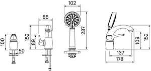 Смеситель на борт ванны на 3 отверстия IDDIS Oldie бронза OLDBR30i07 Смеситель на борт ванны на 3 отверстия IDDIS Oldie бронза OLDBR30i07, 2