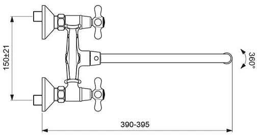 Смеситель для ванны с длинным изливом Vidima Retro хром/белый BA347AA