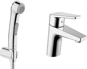 Смеситель для раковины с гигиеническим душем Bravat Line хром F15299C-2, 1