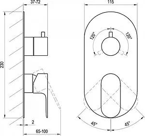 Смеситель для душа скрытого монтажа Ravak Eleganta розовое золото X070371, 2