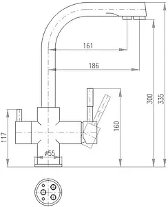 Смеситель для кухни с подключением к фильтру Rav Slezak Seina хром SE918.5, 2