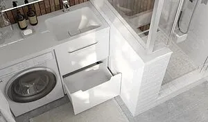 Тумба под умывальник напольная над стиральной машиной Raval Forte 120 R белый For.01.120.R/N/W, 5