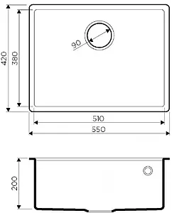 Мойка кухонная Omoikiri Tedori 54-U-PL платина 4993995, 2