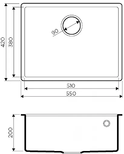 Мойка кухонная Omoikiri Tedori 54-U-PL платина 4993995