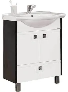 Тумба-умывальник напольная Aquaton Крит 60 H белый/венге 1A1515K0KT500 Тумба-умывальник напольная Aquaton Крит 60 H белый/венге 1A1515K0KT500, 1