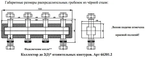 Коллектор распределительный 3 контура 1½&quot;н x 1½&quot;нг Meibes M66301.21RU
