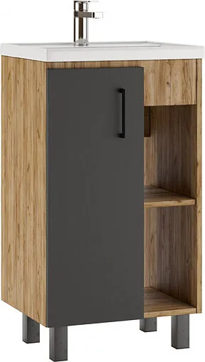 Тумба-умывальник напольный Домино Craft 50 графит/дуб вотан DCr2209T+4630055557578