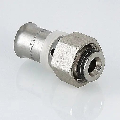 Муфта пресс с накидной гайкой 16мм x ½"к Valtec VTc.712.N.1604 Муфта пресс с накидной гайкой 16мм x ½"к Valtec VTc.712.N.1604