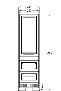 Шкаф-пенал напольный Opadiris Оникс 50 R белый Z0000005504, 2