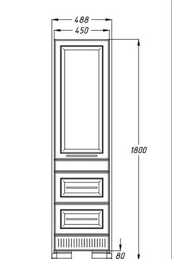 Шкаф-пенал напольный Opadiris Оникс 50 R белый Z0000005504