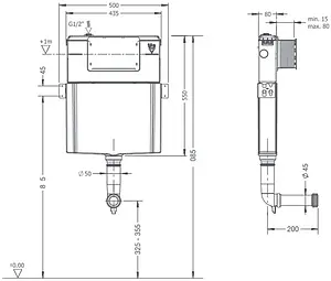 Смывной бачок скрытого монтажа ArtCeram 700.100 Смывной бачок скрытого монтажа ArtCeram 700.100, 2