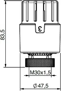 Головка термостатическая M30x1.5 Tiemme хром 9550026 Головка термостатическая M30x1.5 Tiemme хром 9550026, 2
