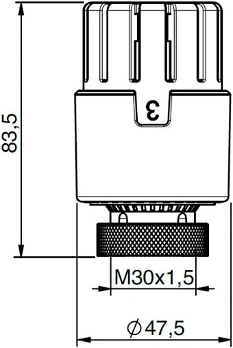 Головка термостатическая M30x1.5 Tiemme хром 9550026