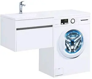 Тумба-умывальник подвесная над стиральной машиной Aquanet Токио 120 L белый 00237744+00235499 Тумба-умывальник подвесная над стиральной машиной Aquanet Токио 120 L белый 00237744+00235499, 3