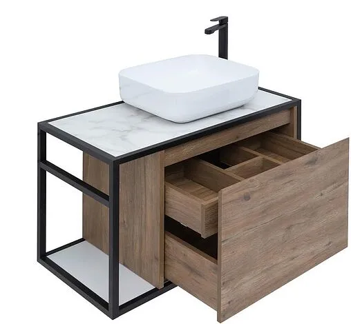 Тумба-умывальник подвесная Aquanet Nova Lite LOFT 75 R дуб рустикальный 00261657+