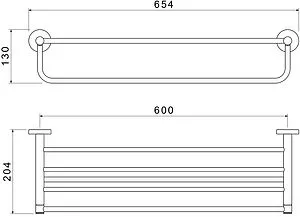 Полка для полотенец Aquatek Европа чёрный матовый AQ4115MB, 2
