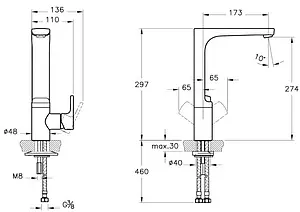 Смеситель для кухни VitrA Sento хром A42156EXP, 2