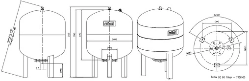 Гидроаккумулятор Reflex DE 80л 10 бар 7306500