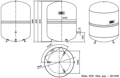 Гидроаккумулятор Reflex S 250л 10 бар 8214400