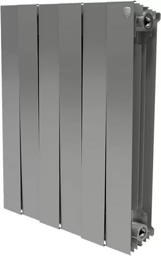 Радиатор биметаллический 6 секций Royal Thermo PianoForte 500 Silver Satin RTPNSS50006