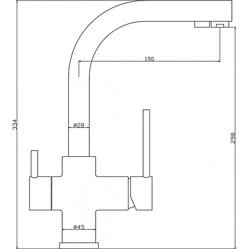 Смеситель для кухни с подключением к фильтру Swedbe Selene Plus чёрный матовый 8149К
