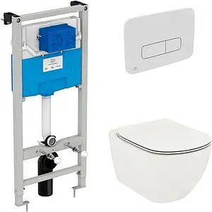 Комплект 5 в 1 Ideal Standard Tesi AquaBlade T3868V1/123AC с кнопкой белый матовый, 1