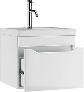 Тумба-умывальник подвесная Айсберг Ева 50 белый DA5912T+4670142930556, 5