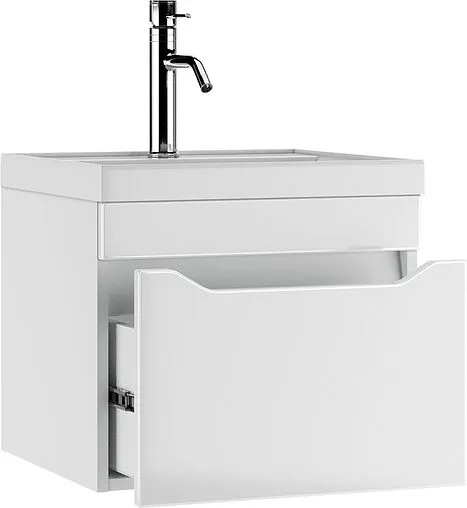 Тумба-умывальник подвесной Айсберг Ева 50 белый DA5912T+4670142930556