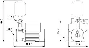 Станция автоматического водоснабжения Grundfos CMBE 1-75 98374698, 3