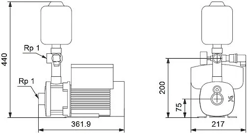 Станция автоматического водоснабжения Grundfos CMBE 1-75 98374698 Станция автоматического водоснабжения Grundfos CMBE 1-75 98374698