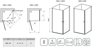 Душевая дверь 800мм прозрачное стекло Ravak Chrome CRV1-80 1QV40101Z1, 2