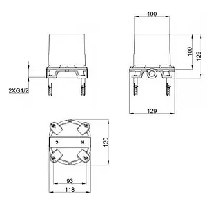 Скрытая часть напольного смесителя для ванны Villeroy&Boch Universal TVC00046500000, 2