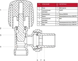 Вентиль регулирующий угловой ½&quot;к x ½&quot;н Itap 3950012, 3