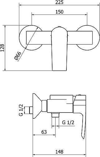 Смеситель для душа Cezares Lillia хром LILLIA-DM-01-Cr