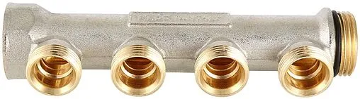 Коллектор распределительный проходной 4 отвода 1&quot;в/н x ¾&quot;ек Valtec VTc.500.NE.060504