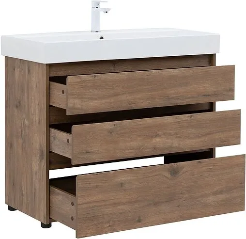 Тумба-умывальник напольная Aquanet Nova Lite 100 дуб рустикальный 00302480+