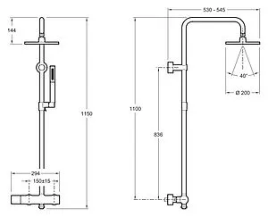 Душевая система со смесителем для душа Jacob Delafon Toobi хром E15370-CP Душевая система со смесителем для душа Jacob Delafon Toobi хром E15370-CP, 2