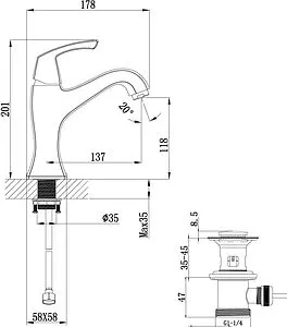 Смеситель для раковины Lemark Nubira чёрная бронза LM6206ORB Смеситель для раковины Lemark Nubira чёрная бронза LM6206ORB, 2