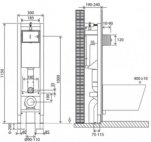 Инсталляция для подвесного унитаза BelBagno BB003-30