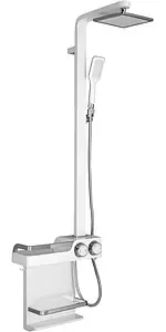 Душевая система с термостатом для душа Aquanet белый/хром SF1706LW Душевая система с термостатом для душа Aquanet белый/хром SF1706LW, 1