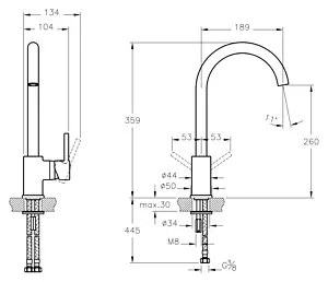 Смеситель для кухни VitrA Minimax S хром A42091EXP, 2