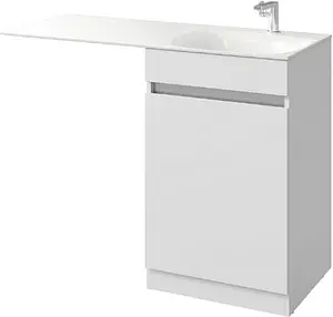 Тумба-умывальник напольная над стиральной машиной Aqwella Forma 55 R белый FOR0105KR+FOR.11.04.D-R Тумба-умывальник напольная над стиральной машиной Aqwella Forma 55 R белый FOR0105KR+FOR.11.04.D-R, 1